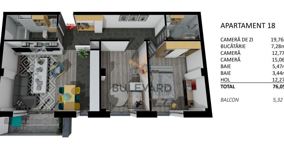 Apartament cu 3 camere/76 mp, zona strazii Fagului! - Poză 2