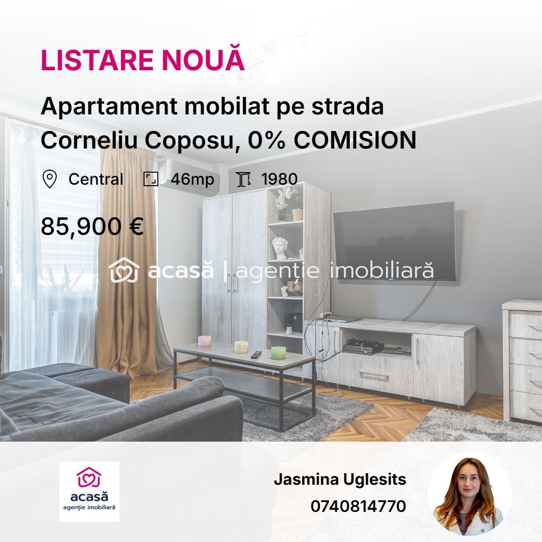 Apartament mobilat pe strada Corneliu Coposu, 0% COMISION - Poză 1