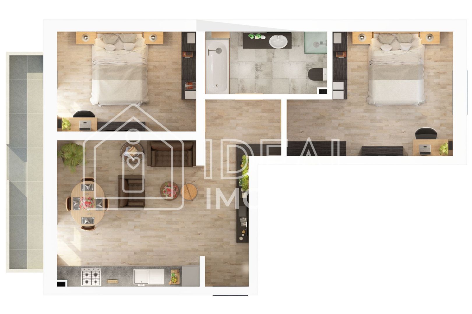 Apartament cu 3 camere și balcon de vânzare ,în zona Doamna Stanca - Poză 10