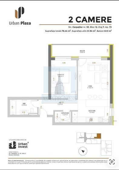 Apartament 2 camere | Urban Plaza Brașov | Investiție cu chiriași sau locuință - Poză 16