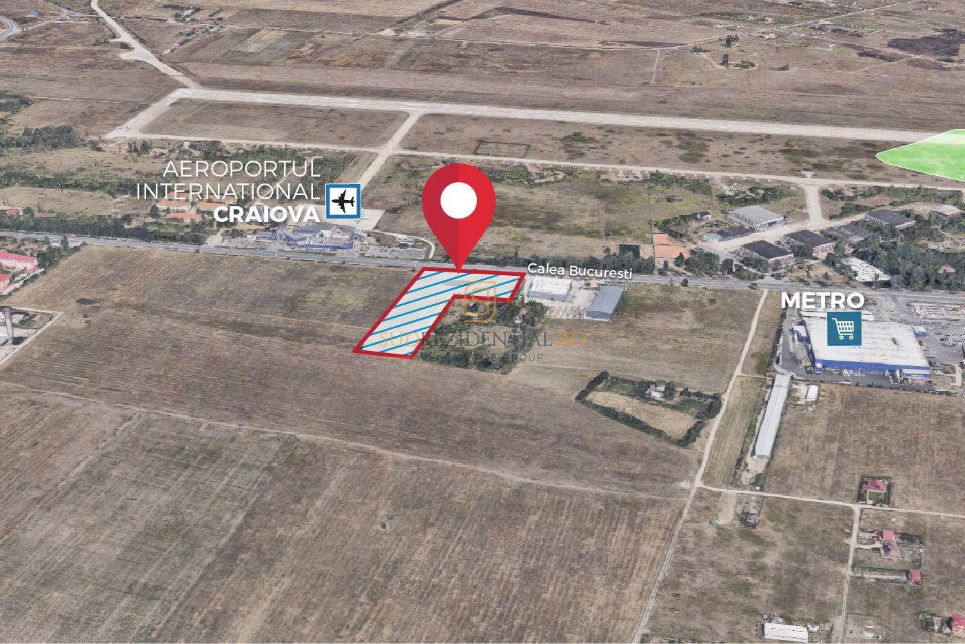 Teren de vanzare, zona Aeroport International Craiova, deschidere E574 - Poză 3