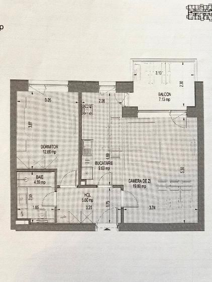 Nusco City Faza 2 – 2 camere | 53 mp | Etaj 7 | Cesiune - Poză 5
