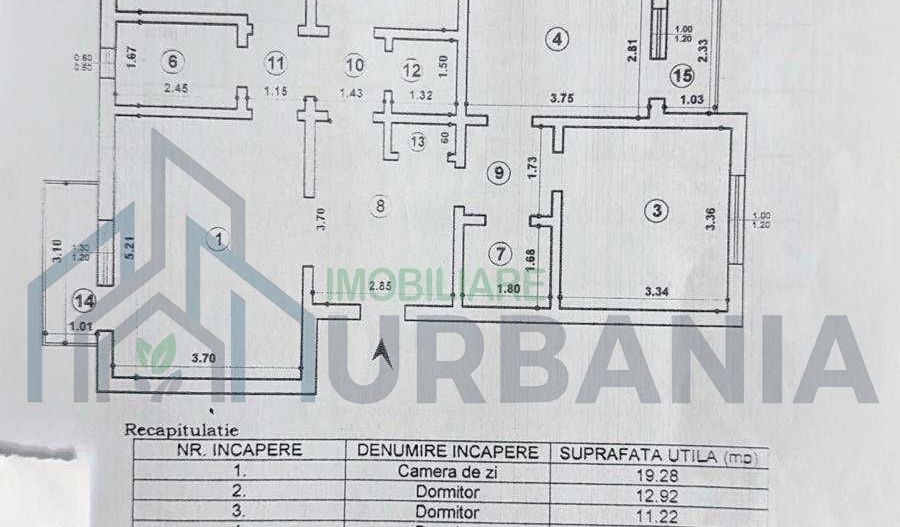 Apartament 4 camere decomandat, Zimbru, 91 mp utili + balcoane, etaj 7/8, an 1989 - Poză 1