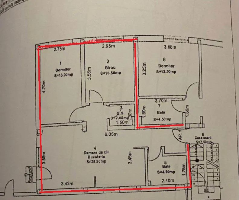 Apartament cu 3 camere si grădină 74 mp zona Triajului Selimbar - Schiță 15
