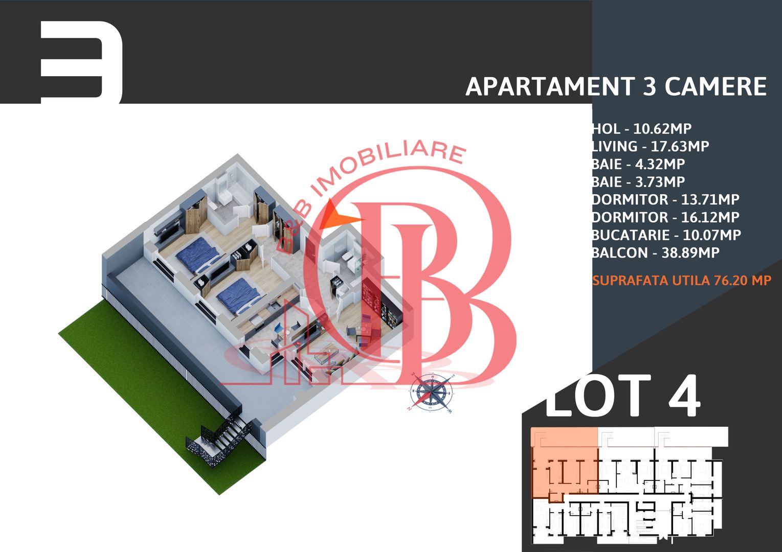 Oferta Lansare 3 camere cu Gradina parcare inclusa Titan Pallady Metrou Teclu - Schiță 1