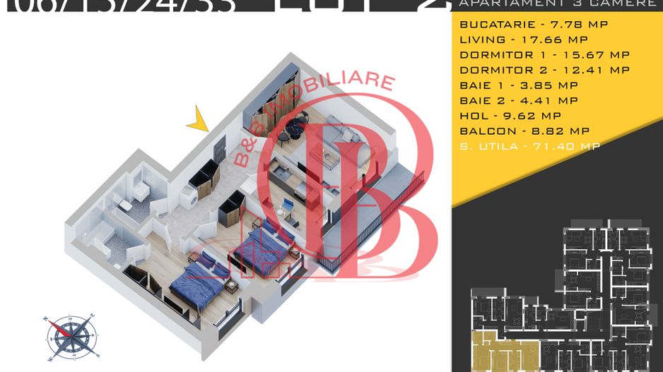 3 camere Parcare Bonus Titan Pallady Pret Promo de Lansare - Schiță 11
