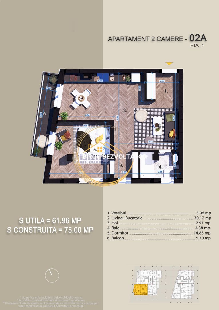 Dezvoltator Bloc boutique Premium Zona verde Vedere libera 1 DECEMBRIE - Schiță 8