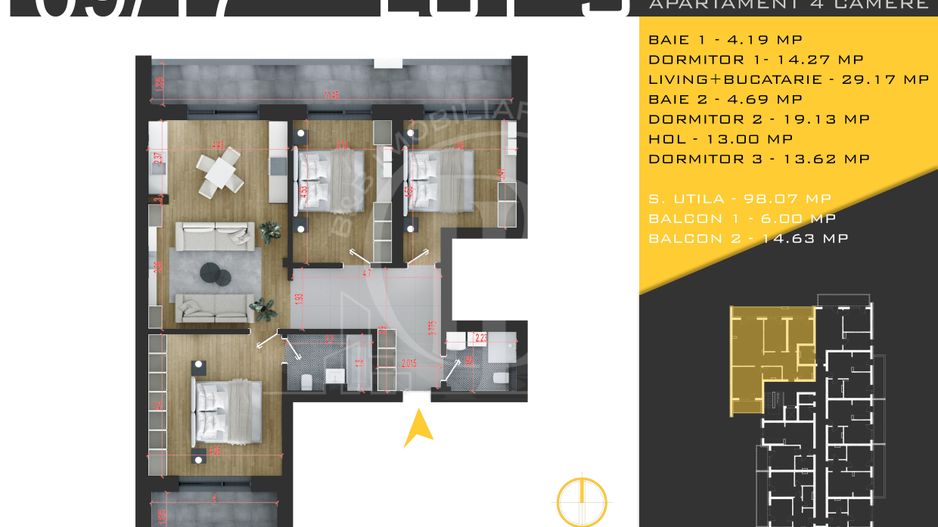 4 camere  Titan Pallady  Metrou Nicolae Teclu - Schiță 12