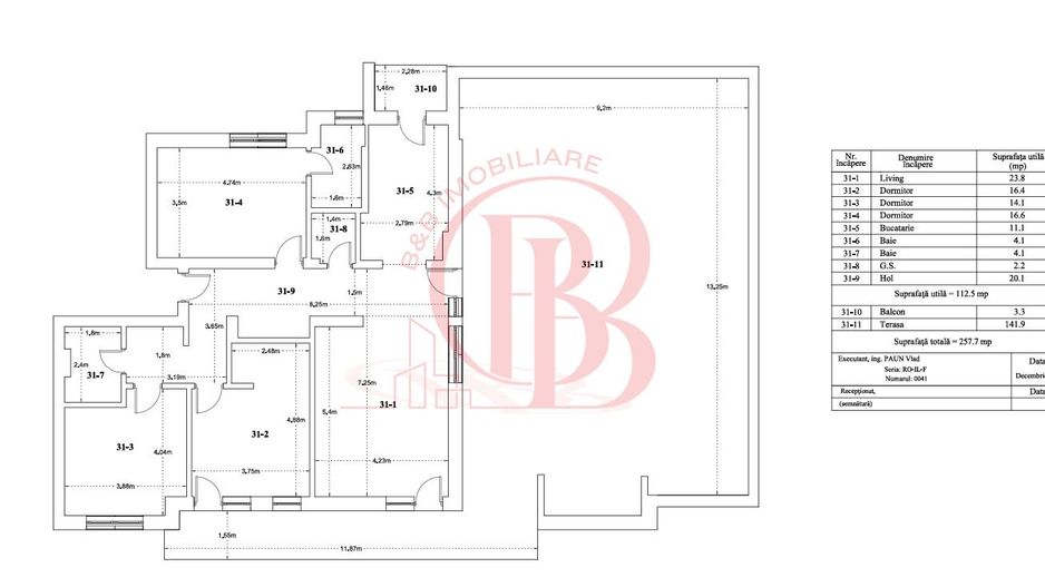 Apartament 4 camere cu Terasa 142mp-Finalizat-Theodor Pallady - Schiță 1