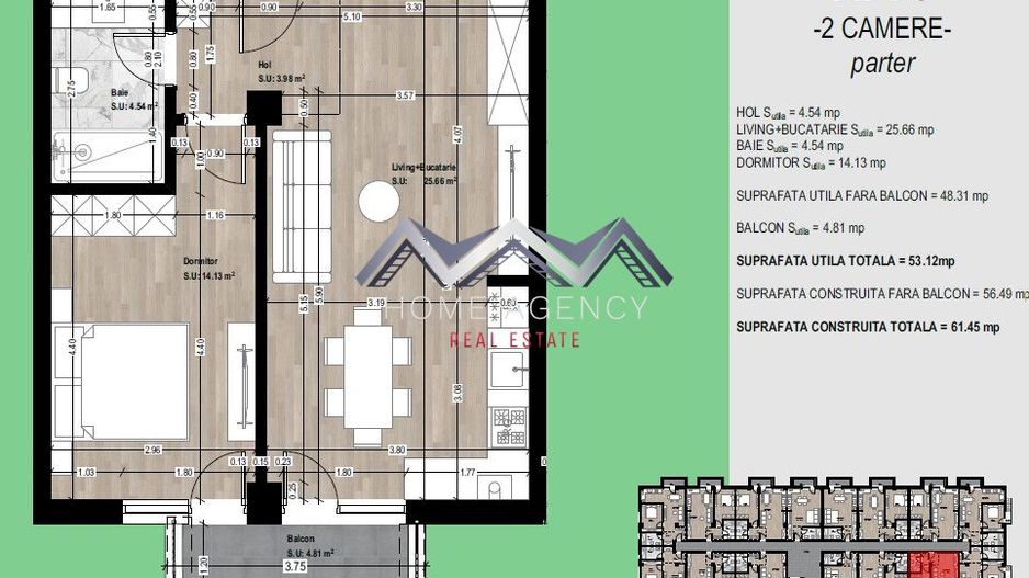 Apartament de vânzare Otopeni – parcare și TVA incluse - Schiță 9