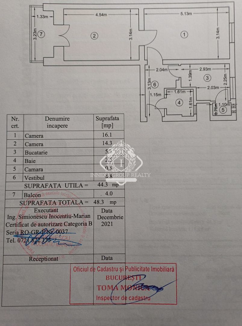 Floreasca-Barbu Vacarescu | Apartament 2 camere | Mobilat si utilat | Boxa 11mp - Schiță 8