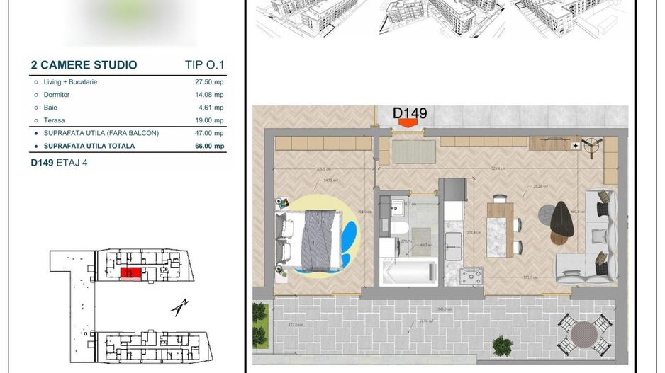 APARTAMENT 2 CAMERE | LOC DE PARCARE | TERASA 17MP - Schiță 6