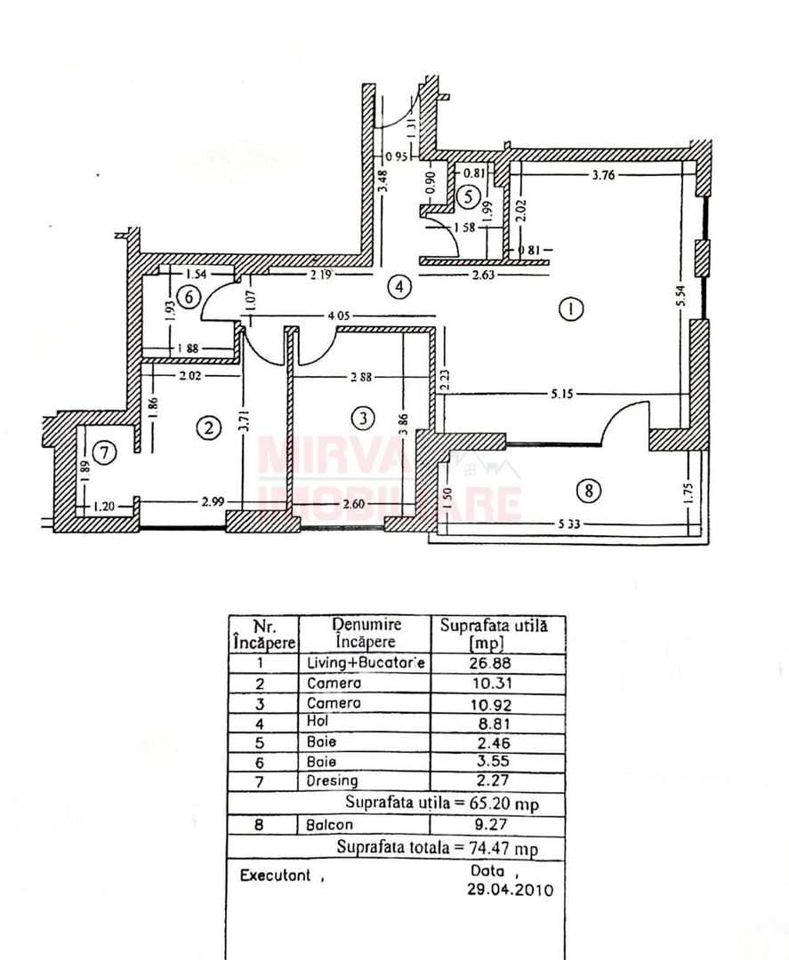 Apartament 3 camere, 2 băi, 2 locuri de parcare | Evocasa Orizont–Nord - Schiță 27
