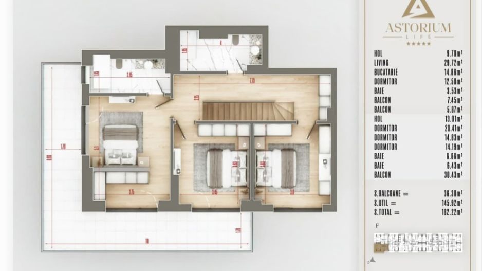 AP.ARTAMEN 5 CAMERE TIP DUPLEX - ASTORIUM LIFE! - Poză 4