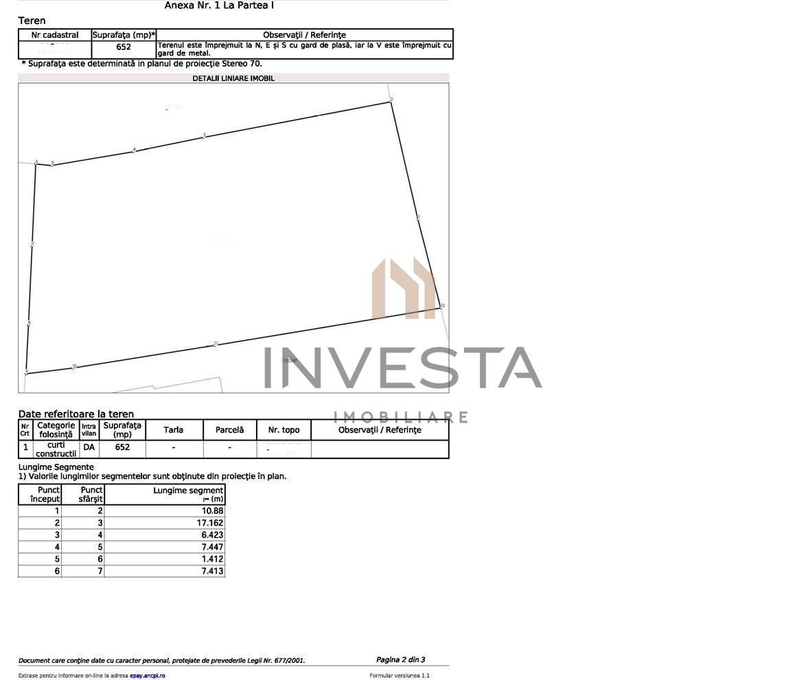 Exclusivitate! Oportunitate rara! Teren exclusivist! 652 mp front 19! - Schiță 3
