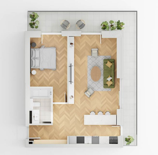 apartament 2 camera lakefield B3 - Schiță 1