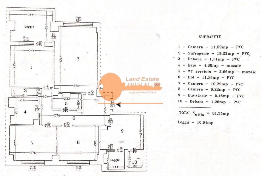 Apartament 4 camere, 92 mp utili, decomandat – Obor - Schiță 4