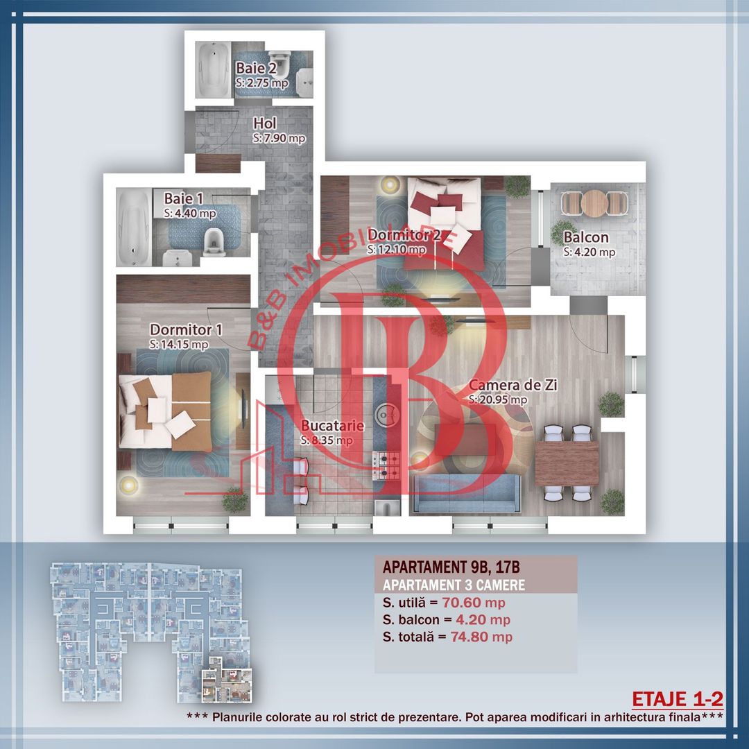 Oferta Lansare 3 camere decomandat incalzire pardoseala - Schiță 7