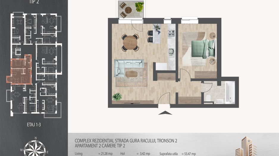 Apartament 2 camere I Larss Residence Th. Pallady I Vanzare - Poză 2