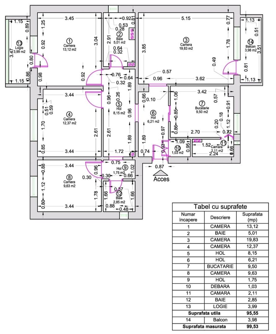 Apartament 4 camere,  decomandat, 96 mp, comison 0%. - Poză 8