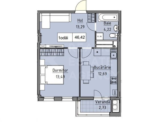 Vânzare apartament, 1 cameră,  strada Ceucari, Poșta Veche - Poză 6