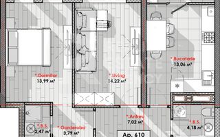 Vânzare, apartament, 2 odăi, șos. Hâncești, Telecentru - Poză 5