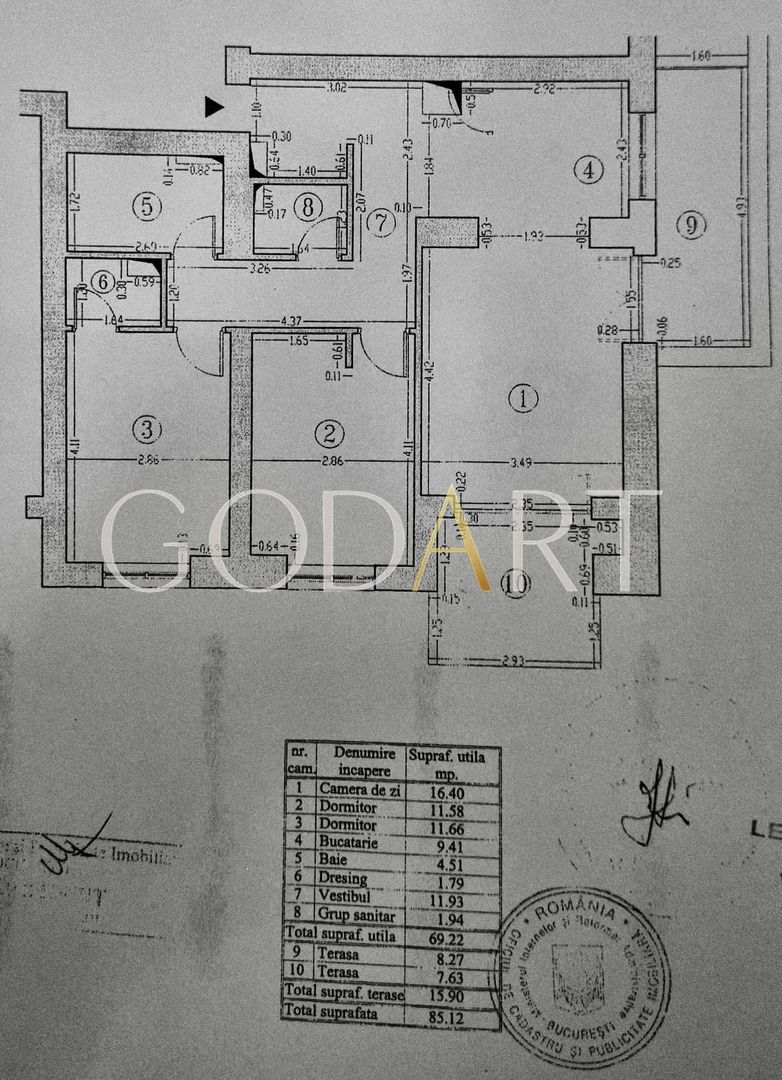 Apartament 3 camere | Loc de parcare | Boxa - Schiță 8