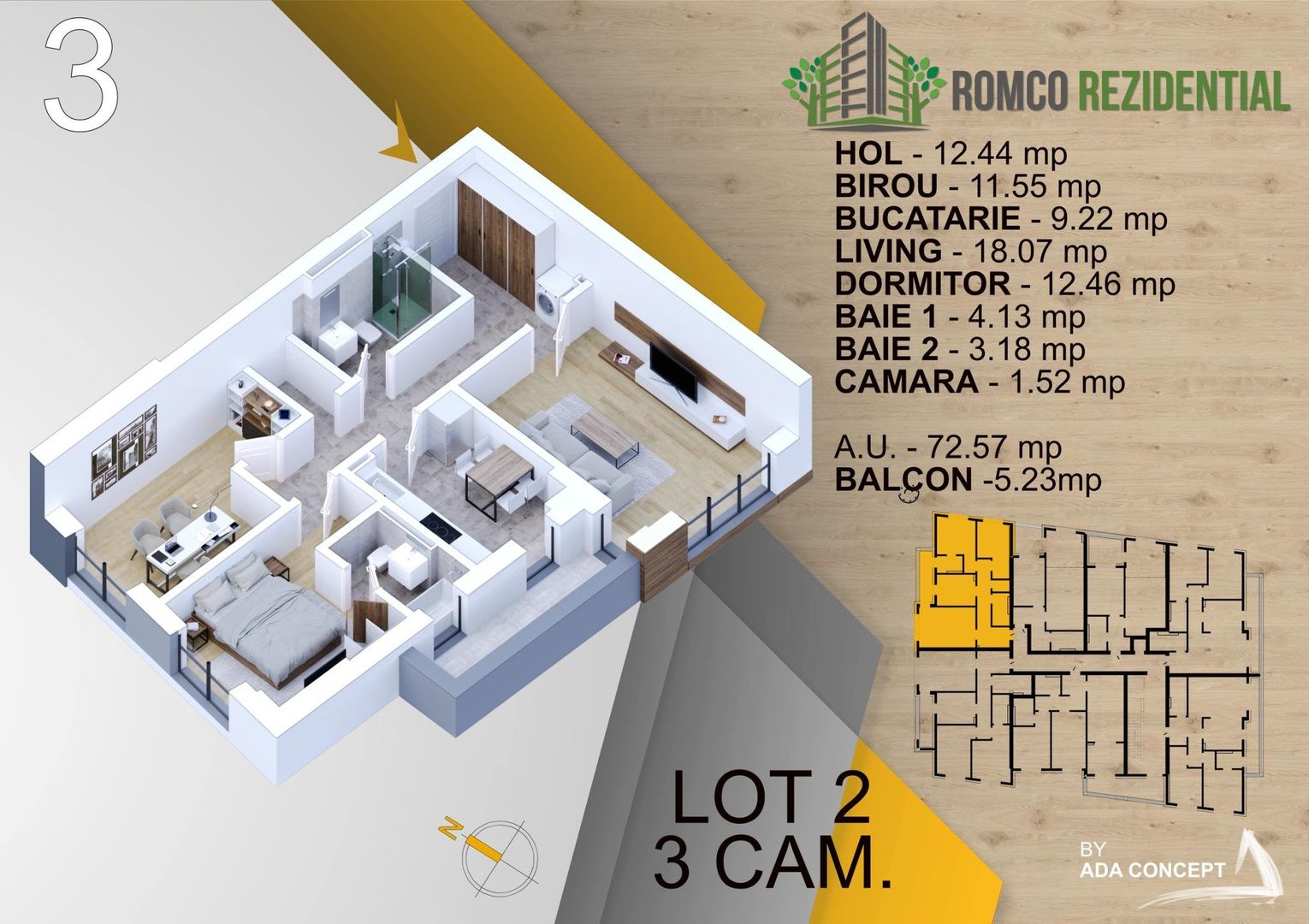 Apartament 3 camere,Panouri Fotovoltaice,Costuri minime,Pallady/Titan - Poză 6