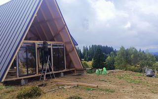 Cabana tip A frame si teren 1000 mp de vanzare / Marisel . Cluj - Poză 14