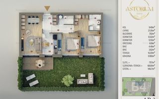 Apartament 3 cam,  Piscina,Direct Dez, Comision 0, Titan - Poză 1