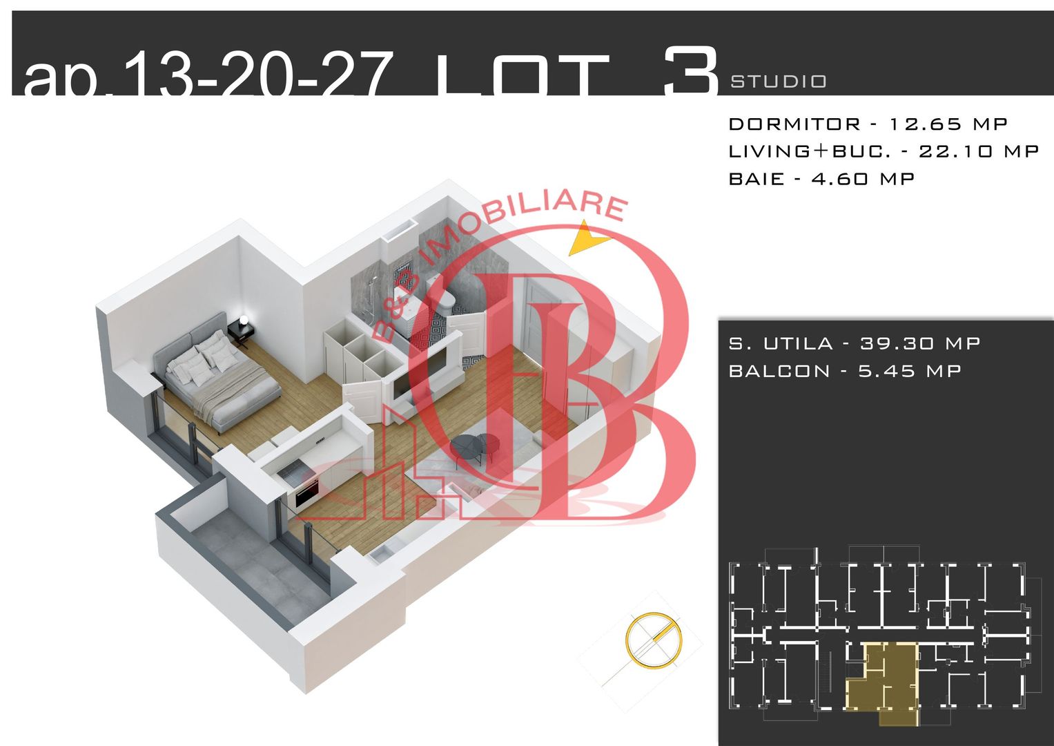 Apartament 2 camere Promo Parcare Titan-Theodor Pallady - Schiță 2