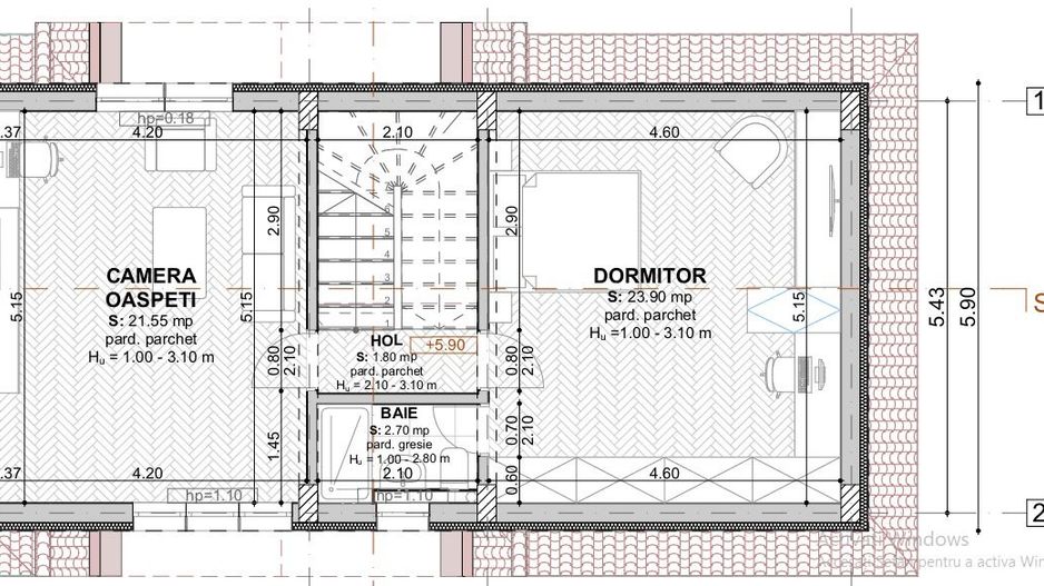 vila 5cam-indiv la calcan-perete propriu/centru Popesti Leordeni - Poză 11
