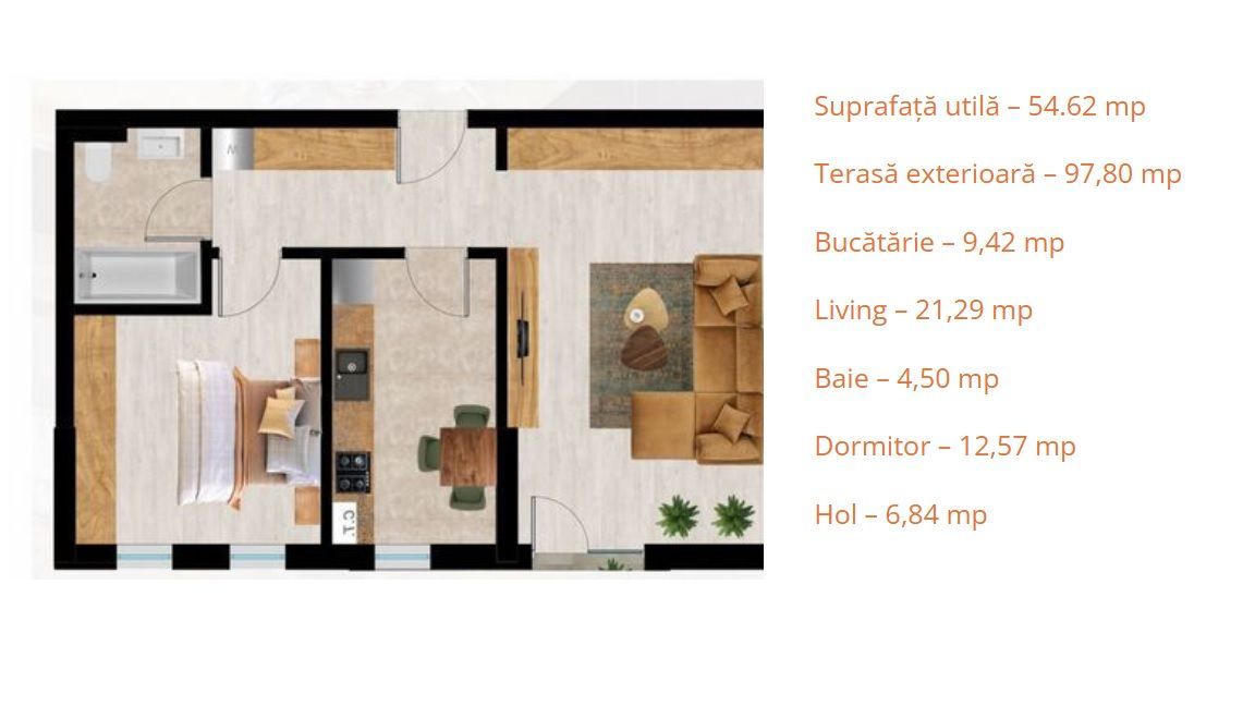 Apartament nou, 2 camere - la Parter - zona  Aradului - Poză 1