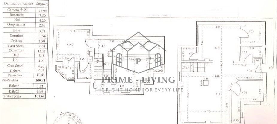 DUPLEX SPATIOS LA INCHIRIERE CA SPATIU DE REZIDENTA SAU/SI BIROU - Schiță 15