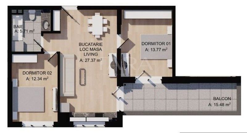 Apartament cu 3 camere semi-finisat în zona Eroilor, Florești. - Poză 10