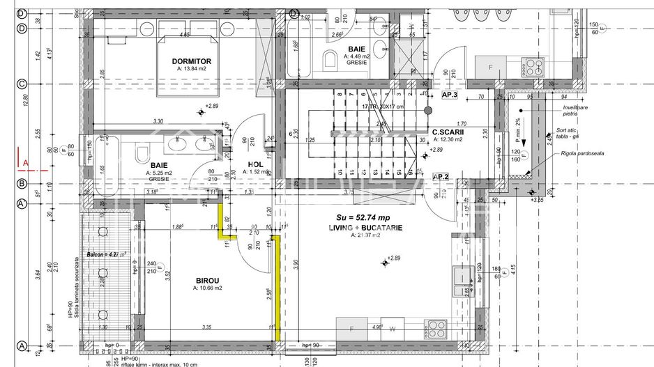 Apartament 3 camere LA CHEIE, Cartierul Athitectilor - Schiță 8
