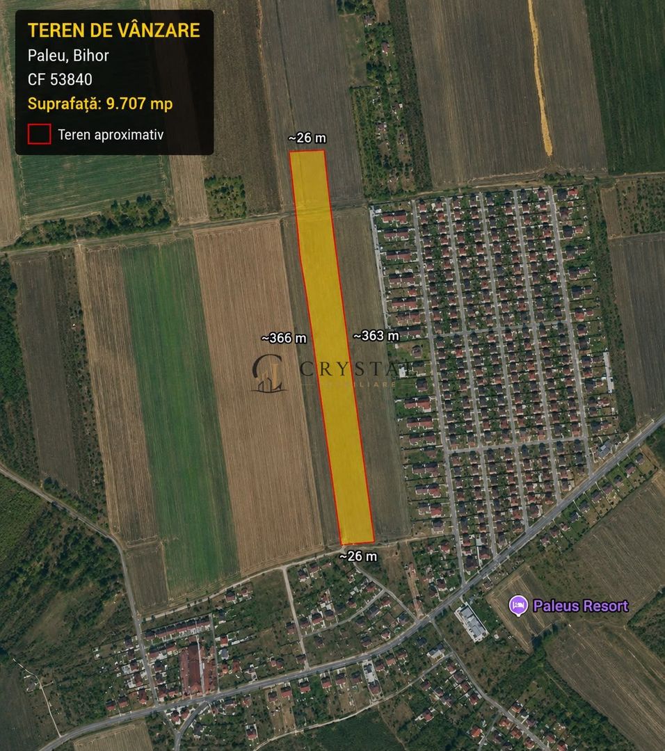 Teren intravilan în -Paleu 9.707 mp | Potențial excelent de investiție - Poză 1