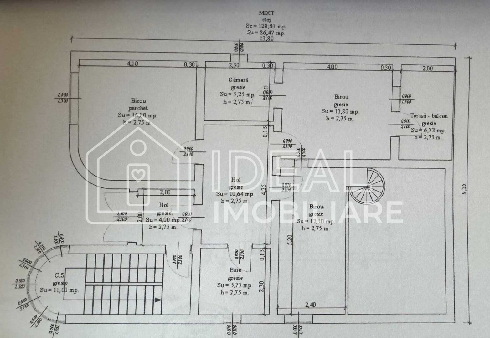 Spatiu Comercial cu 11 camere, 365 mp utili,  zona Cale Dumbravii - Schiță 15