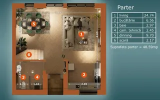 P+1+M - 5 Camere 4 Bai - 180MPU - 190MP - Popesti Leordeni - Poză 12