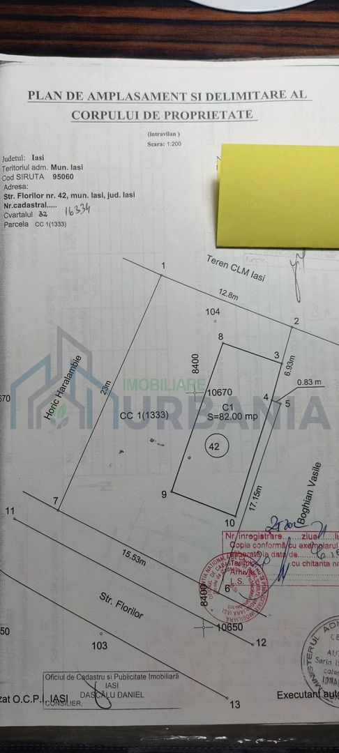 Teren 340 mp în zona centrală, strada Florilor, Iași – utilități la poartă - Poză 3