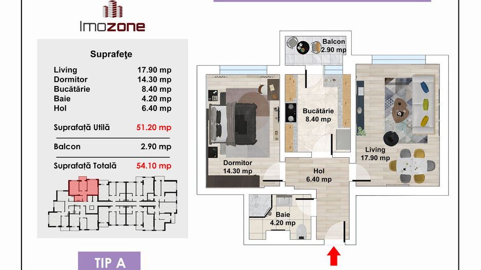 2 camere cu CENTRALA PROPRIE, COMISION 0%, MUTARE RAPIDA, NOU, etaj intermediar - Poză 3