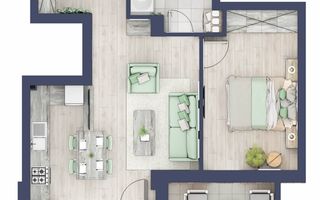 Apartament 2 camere balcon generos,  zonă liniștită Sibiu - Schiță 17