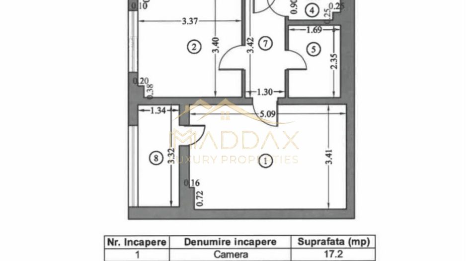 Apartament 2 camere * 52.5 mp* // Turda – Domenii - Schiță 6