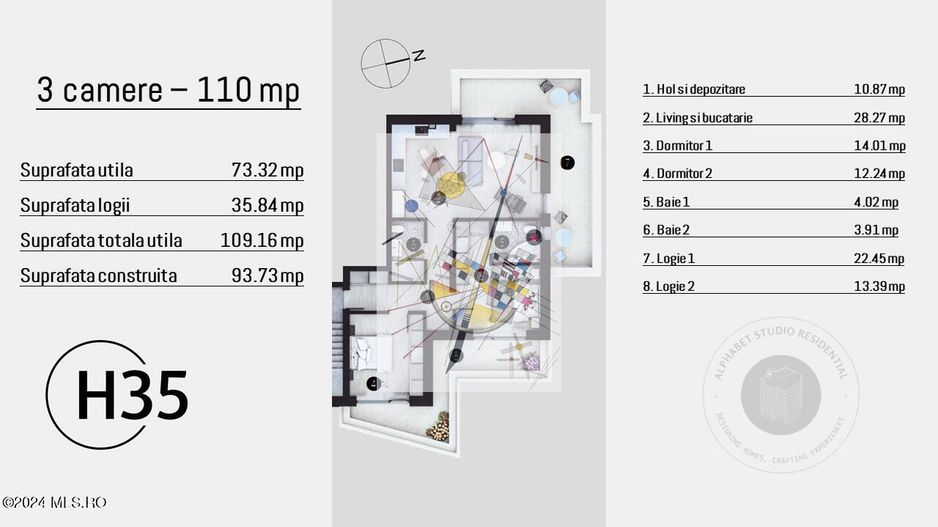 HELIADE INTRE VII - 3 CAMERE 110 MP, TERASA 36 MP, ETAJ 4, NZEB! - Poză 6