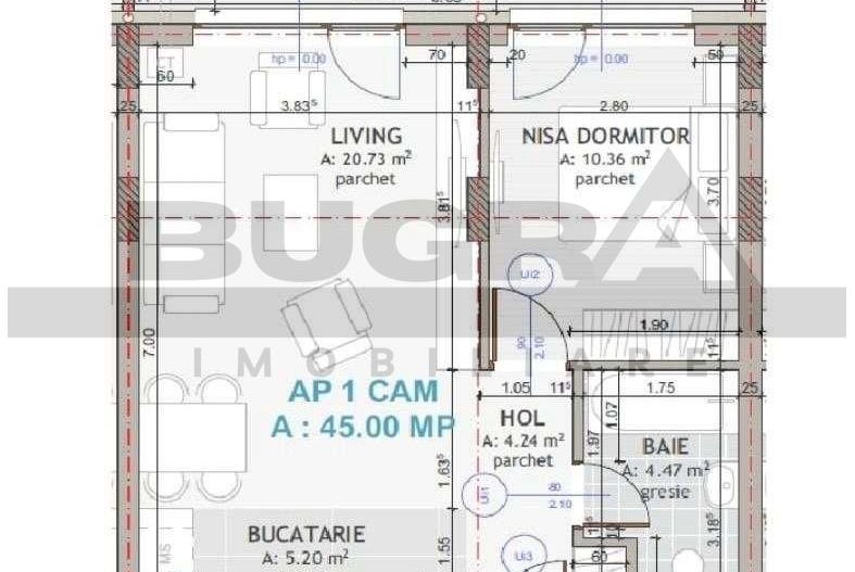 Apartament semifinisat, 2 camere, 45mp, zona Eroilor - Poză 4