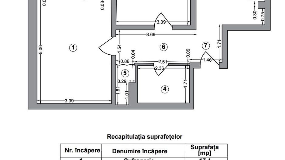 Apartament 2 camere bloc 1981 Lujerului, Militari - Schiță 8