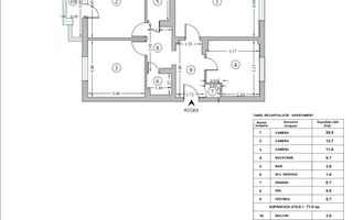 3 CAMERE ‖ DECOMANDAT ‖ BLOC REABILITAT ‖ ZONA NERVA TRAIAN ‖ 10 MIN METROU - Schiță 13