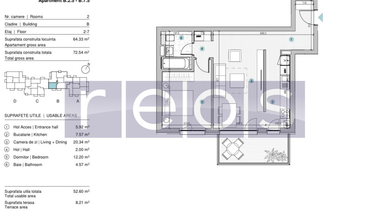 VANZARE APARTAMENT 2 CAMERE | STRAULESTI | 64MP | TERASA | COMPLEX NOU - Poză 12