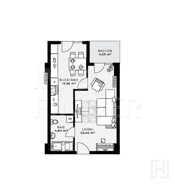 Vanzare apartament cu o camera, Gheorgheni, vedere spre parc - Poză 2