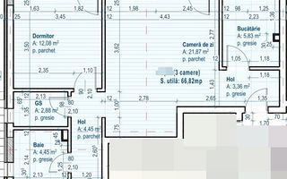 Apartament cu 3 camere dec.+TERASA de 60 mp. - Poză 2